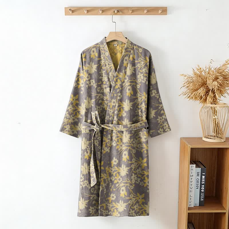 Vintage-Bademantel aus rustikalem Baumwolljacquard mit Blumenmuster - image 23