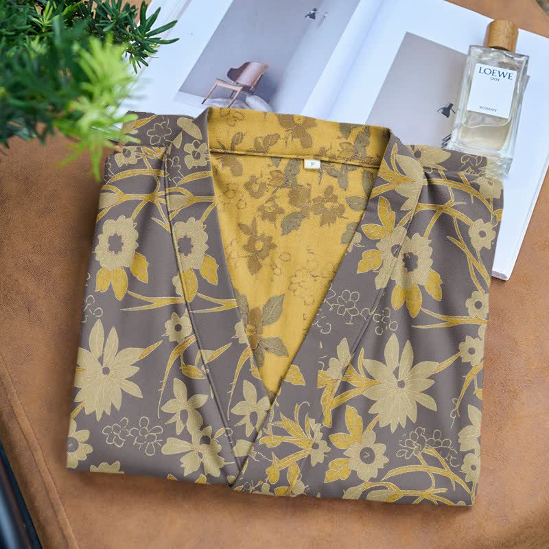 Vintage-Bademantel aus rustikalem Baumwolljacquard mit Blumenmuster - image 24