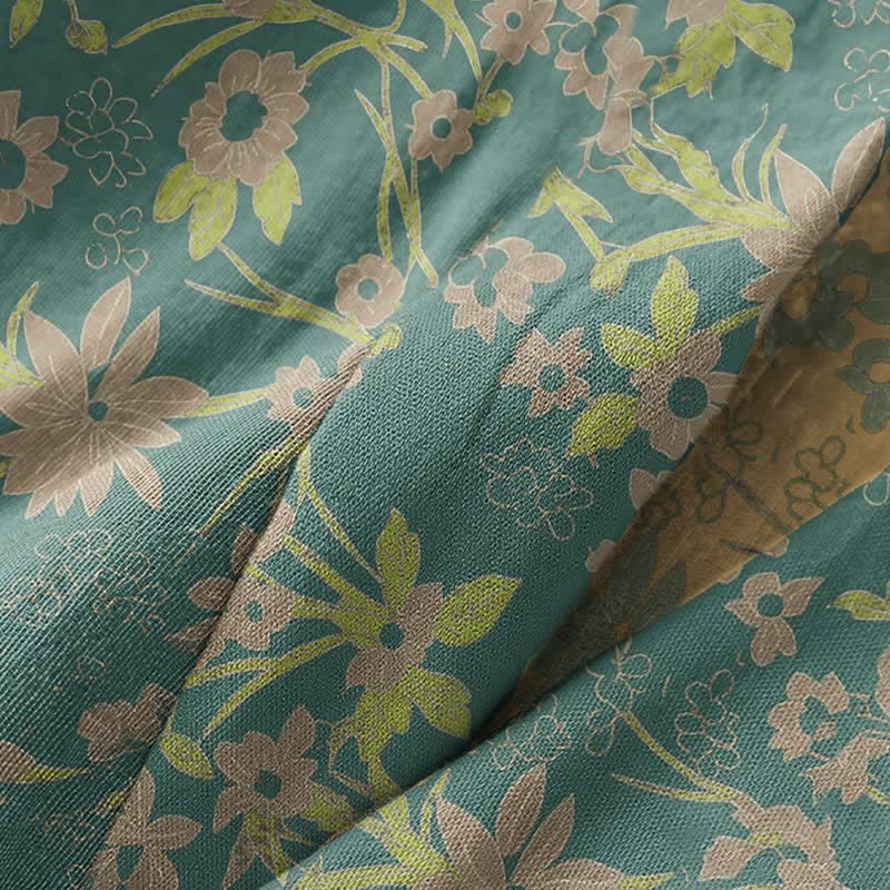 Vintage-Bademantel aus rustikalem Baumwolljacquard mit Blumenmuster - image 12