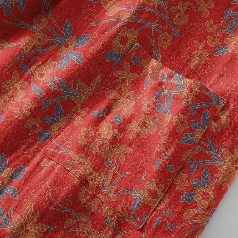 Vintage-Bademantel aus rustikalem Baumwolljacquard mit Blumenmuster - image 5