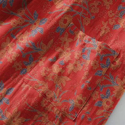 Vintage-Bademantel aus rustikalem Baumwolljacquard mit Blumenmuster - image 5