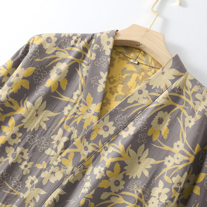 Vintage-Bademantel aus rustikalem Baumwolljacquard mit Blumenmuster - image 25