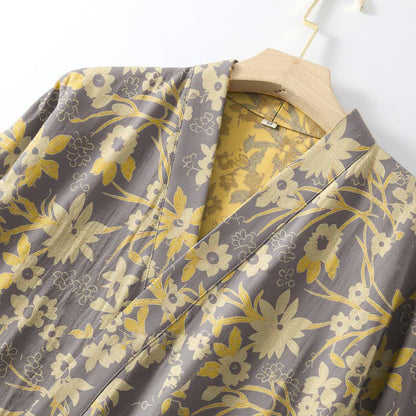 Vintage-Bademantel aus rustikalem Baumwolljacquard mit Blumenmuster - image 25