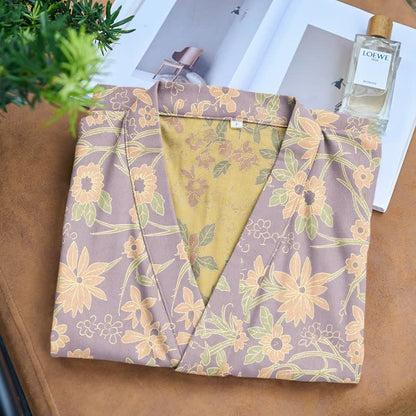 Vintage-Bademantel aus rustikalem Baumwolljacquard mit Blumenmuster - image 17