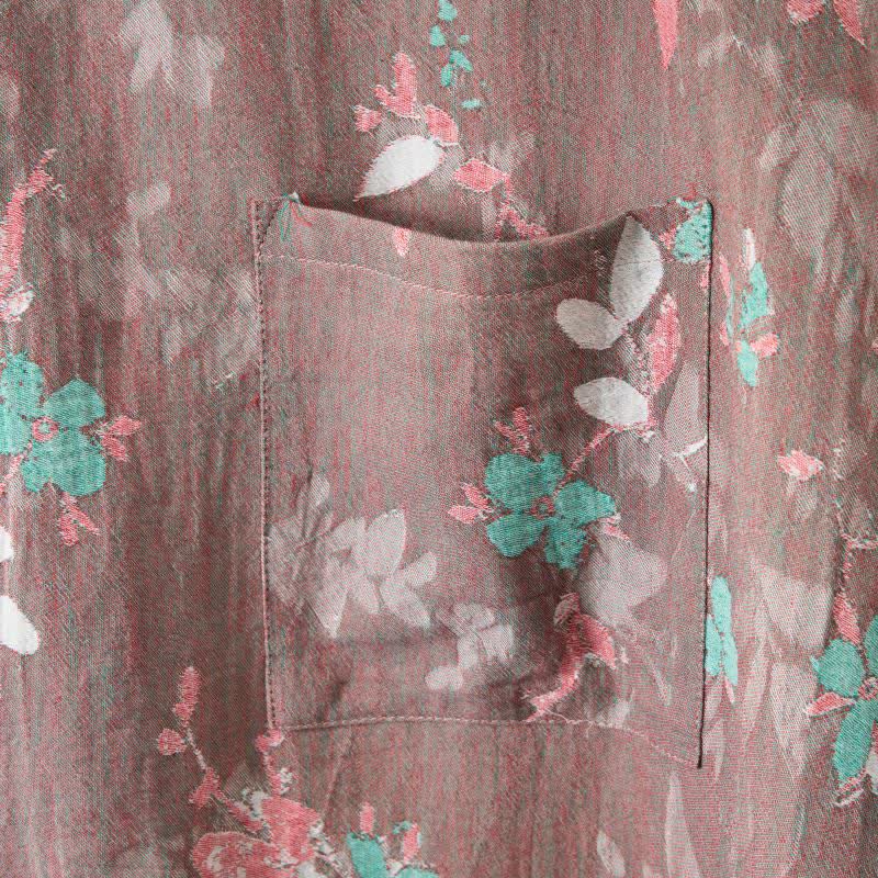Kimono-Bademantel aus Baumwollgaze mit Vintage-Blumenmuster - image 5