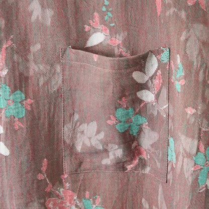 Kimono-Bademantel aus Baumwollgaze mit Vintage-Blumenmuster - image 5
