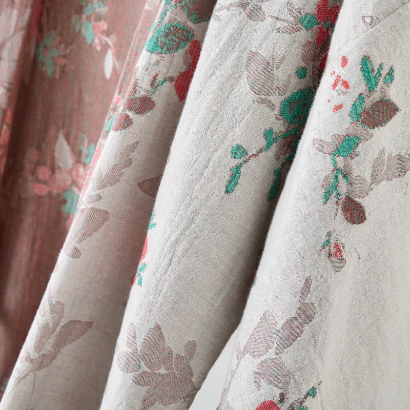 Kimono-Bademantel aus Baumwollgaze mit Vintage-Blumenmuster - image 13