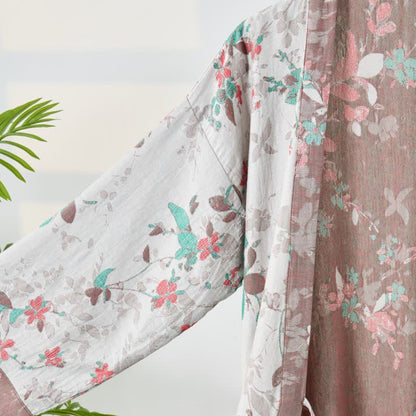 Kimono-Bademantel aus Baumwollgaze mit Vintage-Blumenmuster - image 11