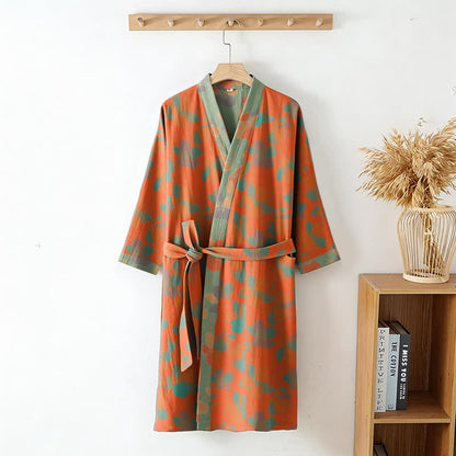 Kimono-Bademantel aus künstlerisch geblümtem Baumwollgaze - image 2