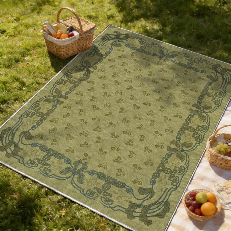 Romantischer, rutschfester, faltbarer Teppich mit Blumenmuster - 95" x 119" - image 0