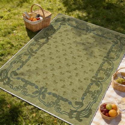 Romantischer, rutschfester, faltbarer Teppich mit Blumenmuster - 95" x 119" - image 0