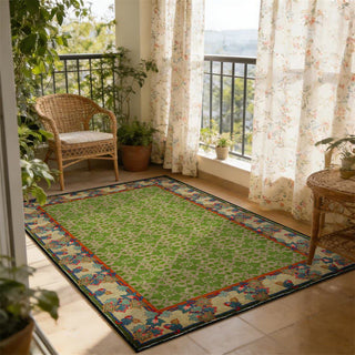 Rustikaler, botanischer, rutschfester Teppich im Landhausstil - 95" x 119" - image 0