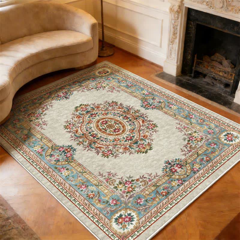 Eleganter Teppich im französischen Schlossstil mit Blumenmuster - image 2