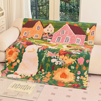 Charmante Baumwolldecke für ein Frühlingsdorf - 150cm x 200cm - image 0