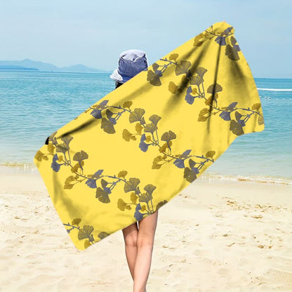 Strandtuch aus Ginkgoblättern - Gelb - 150 cm x 70 cm - image 12