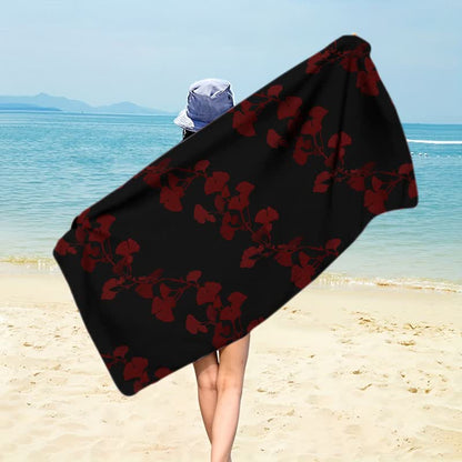 Strandtuch aus Ginkgoblättern - Schwarz - 150 cm x 70 cm - image 20