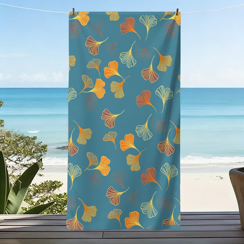 Elegantes Strandtuch mit Ginkgoblatt - image 3