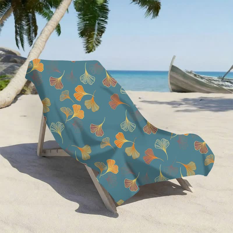 Elegantes Strandtuch mit Ginkgoblatt - image 1