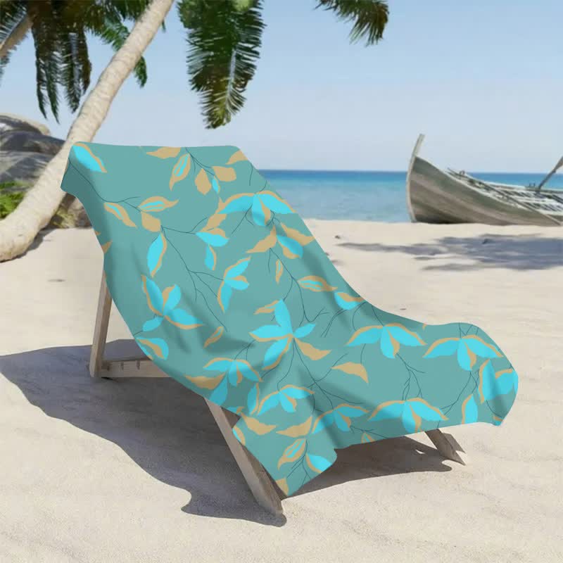 Strandtuch mit künstlerischem botanischem Blattmuster - image 6