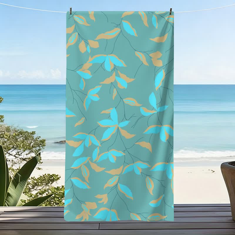 Strandtuch mit künstlerischem botanischem Blattmuster - image 8