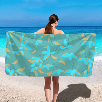 Strandtuch mit künstlerischem botanischem Blattmuster - image 7
