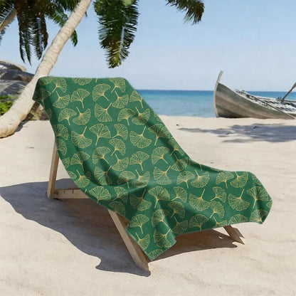 Strandtuch mit Linienzeichnung eines Ginkgoblattes - image 9