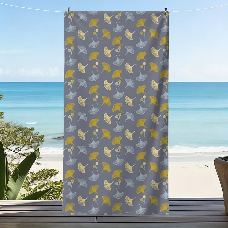 Strandtuch mit botanischem Ginkgoblatt - image 15