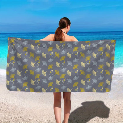 Strandtuch mit botanischem Ginkgoblatt - image 14