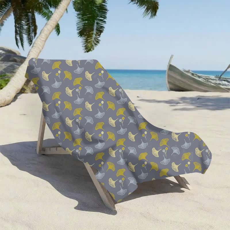 Strandtuch mit botanischem Ginkgoblatt - image 13