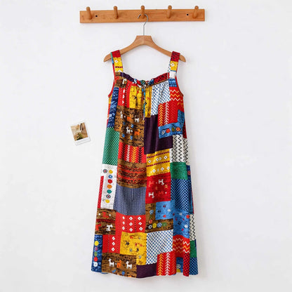 Ärmelloses Nachthemd im Vintage-Stil mit gemischtem Muster - image 1