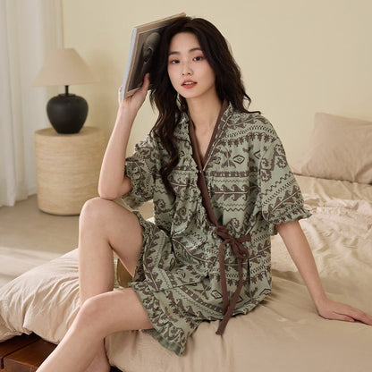 Pyjama-Set im Boho-Stil mit Rüschenärmeln - image 1