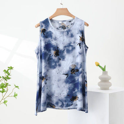 Blaues Batik-Pyjama-Set aus Tanktop und Hose - image 4