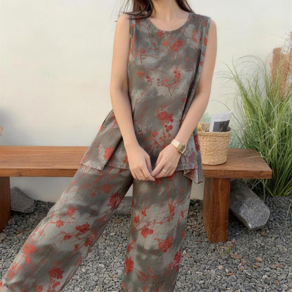Pyjama-Set mit floralem Tanktop und Hose von Artistic Branch - image 4
