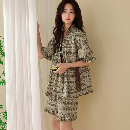 Pyjama-Set im Boho-Stil mit Rüschenärmeln - image 5