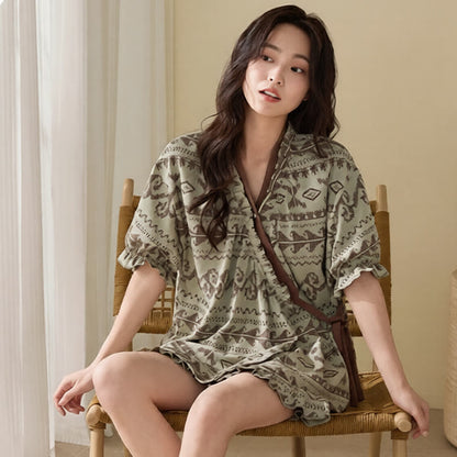 Pyjama-Set im Boho-Stil mit Rüschenärmeln - image 3