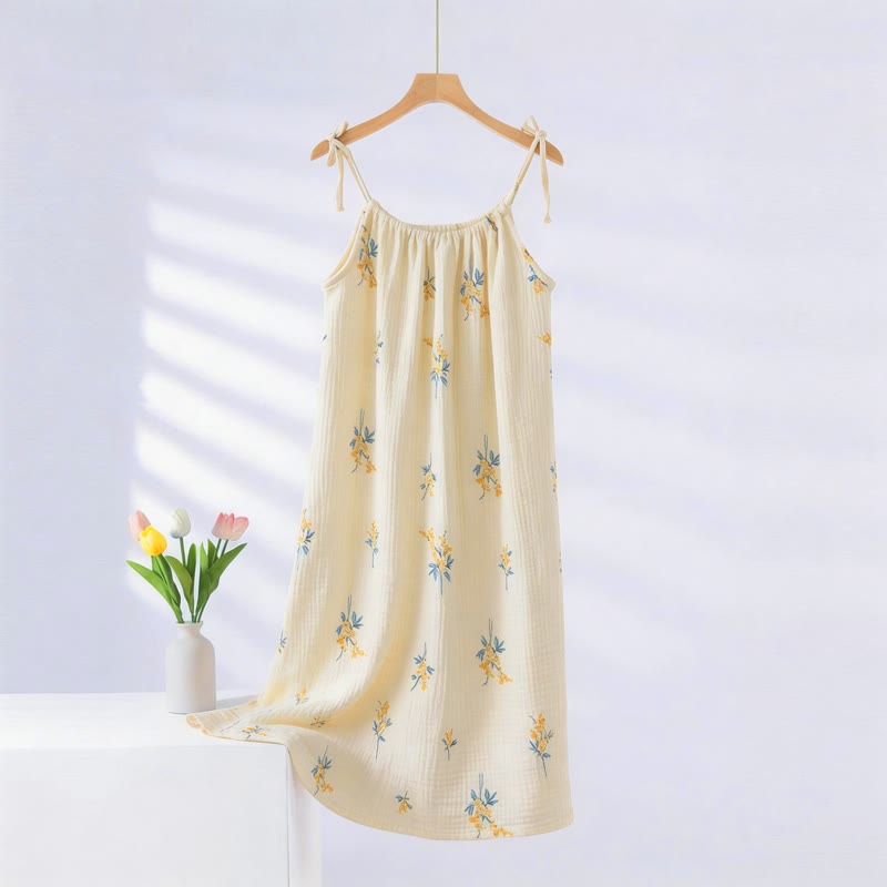 Nachthemd im Landhausstil mit Blumenmuster - Beige - XXL - image 0