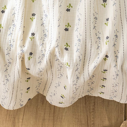 Gestreiftes, geblümtes Camisole-Nachthemd aus Baumwollgaze - image 8