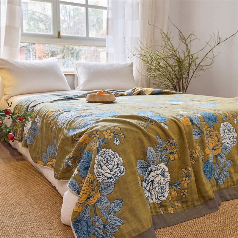 Rosen-Jacquard-Steppdecke aus reiner Baumwolle - image 3