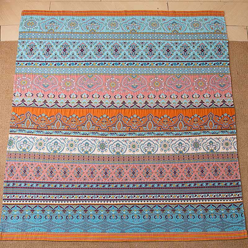 Baumwoll-Steppdecke mit Retro-Streifenmuster - image 5