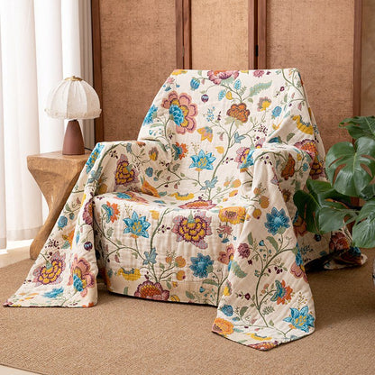 Quiltdecke aus Baumwollgaze mit Blumenmuster - image 2