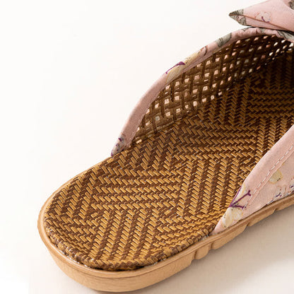 Vintage-Hausschuhe aus Rattan mit floralem Muster - image 10
