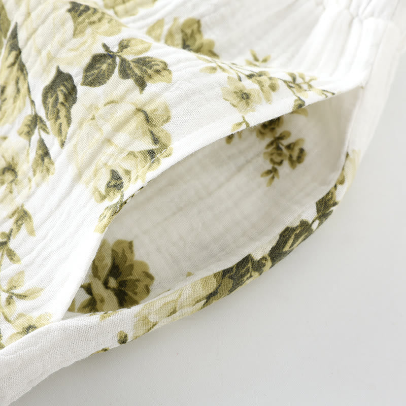 Vintage-Pyjama-Set aus Baumwollgaze mit Pfingstrosenmuster - image 3