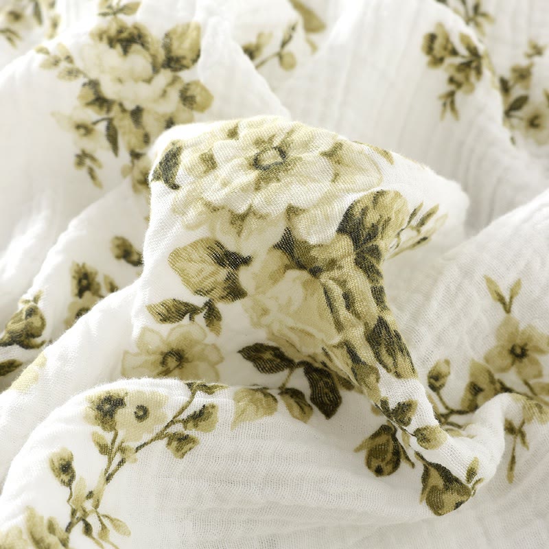 Vintage-Pyjama-Set aus Baumwollgaze mit Pfingstrosenmuster - image 5