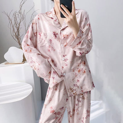 Rosa Pyjama-Set mit Blumenmuster - image 2
