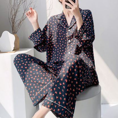 Pyjama-Set mit rotem Herzmuster - Schwarz - XXL - image 3