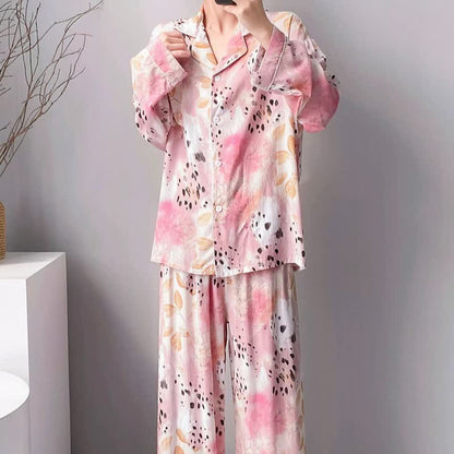 Pyjama-Set mit Blumen- und Leopardenmuster - image 1