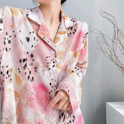 Pyjama-Set mit Blumen- und Leopardenmuster - image 3