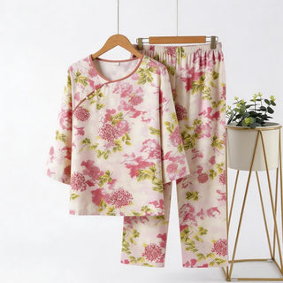 Orientalisches rosa Pyjama-Set mit Blumenmuster - Rosa - 4XL - image 0