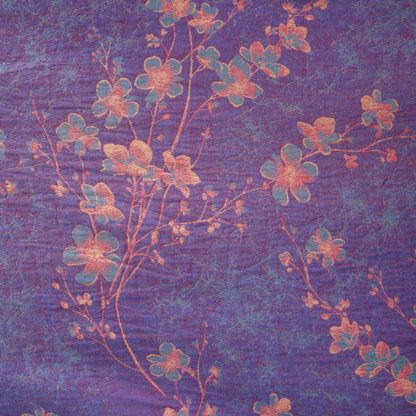 Kurzarm-Baumwollbademantel mit Zweig- und Blumenmuster - image 7