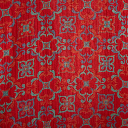 Kurzärmeliger Baumwollbademantel mit Vintage-Muster - image 7